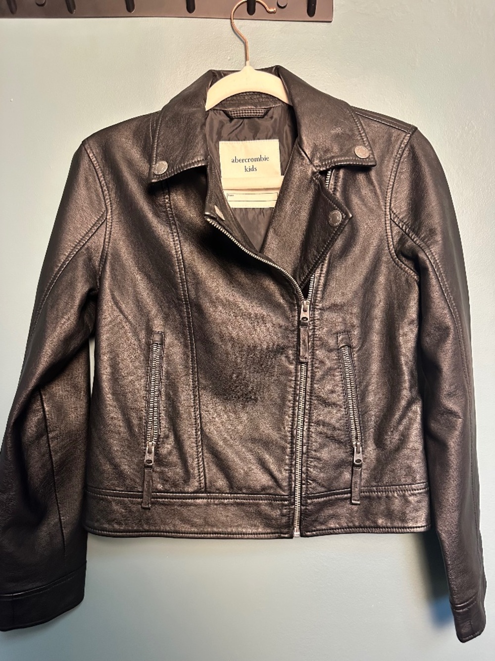 Abercrombie KIDS faux Leather Moto Jacket Sz 11/12